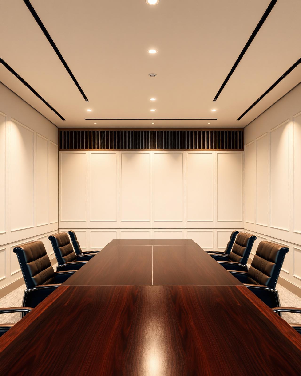 A polished executive boardroom — where strategic decisions about families and legacies are made.